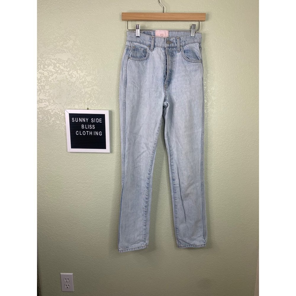 Revice Vintage Light Wash High Waist Straight Leg Denim Jeans Size 25